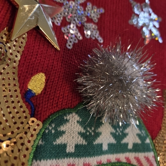 United‎ States Sweaters Women's Ugly Christmas Reindeer 3D Long Sleeve Medium - Picture 8 of 16